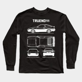 AE86 Toyota Trueno Blueprint Long Sleeve T-Shirt